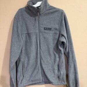 Columbia grey fleece jacket mens S